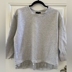 I. Crew Sequin Trim Sweatshirt. Size Medium. Gray.